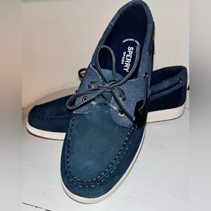 Brand new Sperry women’s top sider navy Blue Boat suede Shoes 9